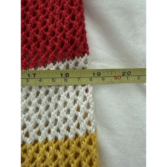 N.E.K. Northeast Knitters  Multi - Color Block Cardigan Sz M. Ramie/Cotton Blend - Picture 9 of 16